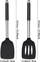 Thimmamma Silicone Spatula Turner Heat Resistant Slotted Non Stick Baking view 7