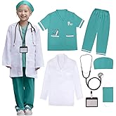 ANPHILE Kids Doctor Veterinarian Costume, Vet Costume for Kids with Doctor Coat, Career Day Costumes for Girls Boys
