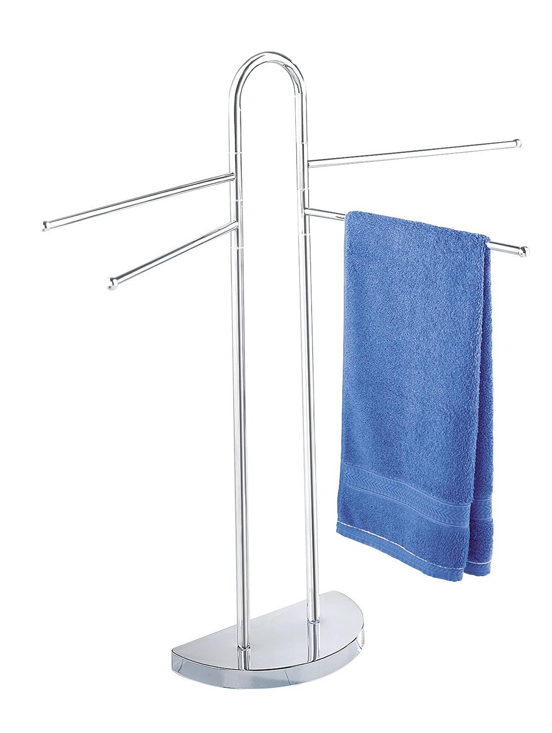 Wenko 16610100 Towel stand Cosenza clothes stand, semicircular stand, Metal Steel, 33 x 93.5 x 48 cm, Chrome
