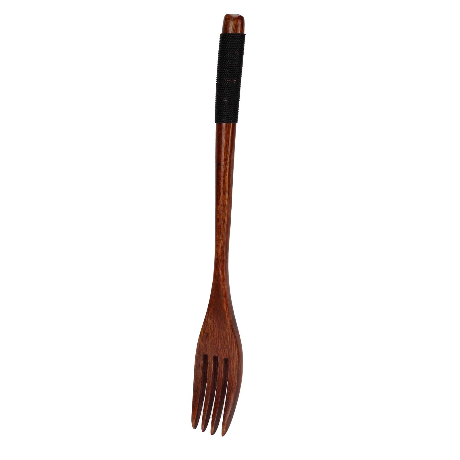 Long Handle Wooden Fork for Barbecue Picnic Camping Parties, Comfortable Grip, Wood Material