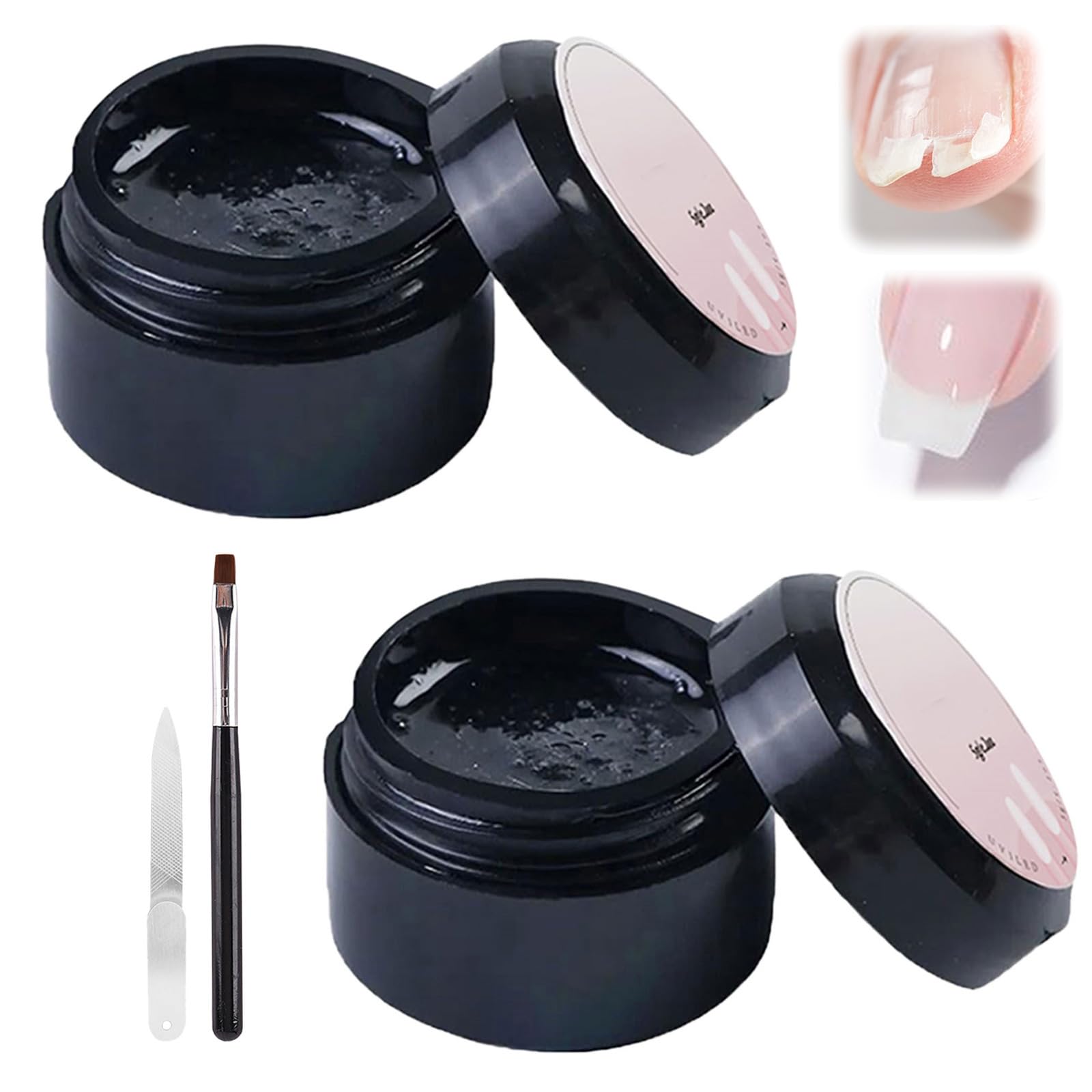 Photo 1 of 2PC Nail Repair Protection Gel Cracked Nail Repair Gel for Damaged and Weak Nail Repair Kit for Split Natural Nails Fast-Acting Strengthening and Healing Treatment