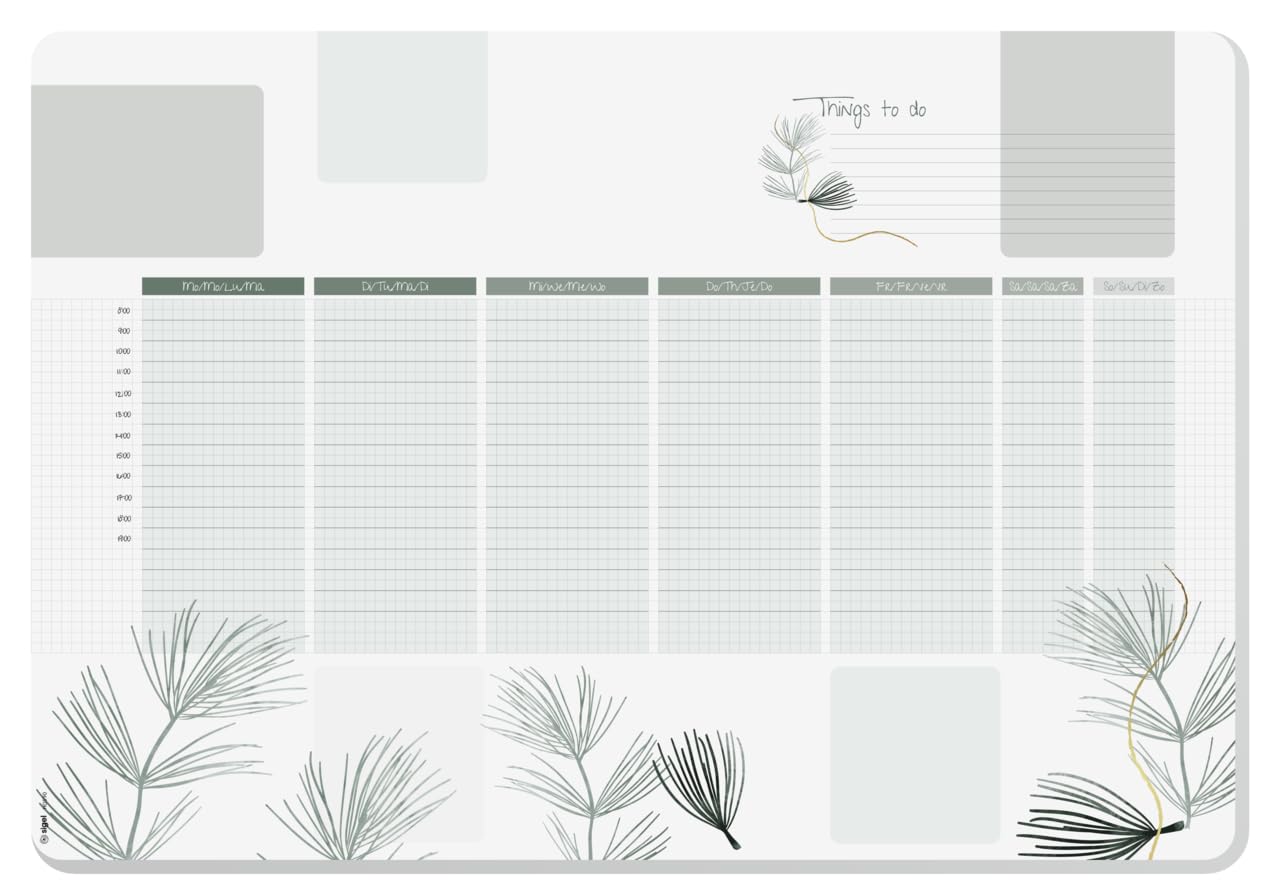 SIGEL HO590 Paper Desk Pad, Non-Dated Weekly Calendar, A2 (59.5 x 41 cm), Rounded Corners, 80gsm, 30 Sheets