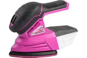 The Original Pink Box 20-Volt Li-ion Brushless Cordless Detail Sander (Tool Only – Battery Not Included), Pink