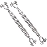 LordHardware 5/8 x 9 Inch Turnbuckle Forged Galvanized Steel Jaw and Jaw Turnbuckles for Cable Rail Rigging Rope Chain,3,500 lbs Working Load Limit, 2PCS (5/8" X 9")