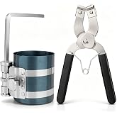 Weyyane Adjustable Piston Ring Compressor Tool, 3Inch Full Repair Kit | 2-1/8 inch to 7 inch Adjustable Range, Kit With Pliers Wrench, For Car Small Engine DIY &amp; Professional Repair