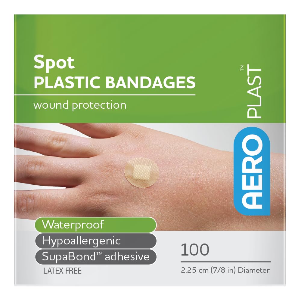 A-Care Washproof Plasters, Spot 22.5mm (100 per box)