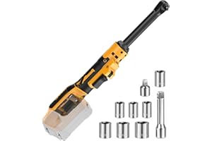 FUNNYWHALE 3/8" Ratchet Wrench Compatible with Dewalt 20V MAX Batteries(No Battery) 6-inch Extended Ratchet Wrench with Variable Speed 60Ft-lbs (Yellow and Black)