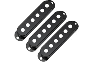 Musiclily Pro Plastic Guitar Single Coil Pickup Covers for USA/Mexico Strat Fender Stratocaster Electric Guitar, Black (Set of 3)