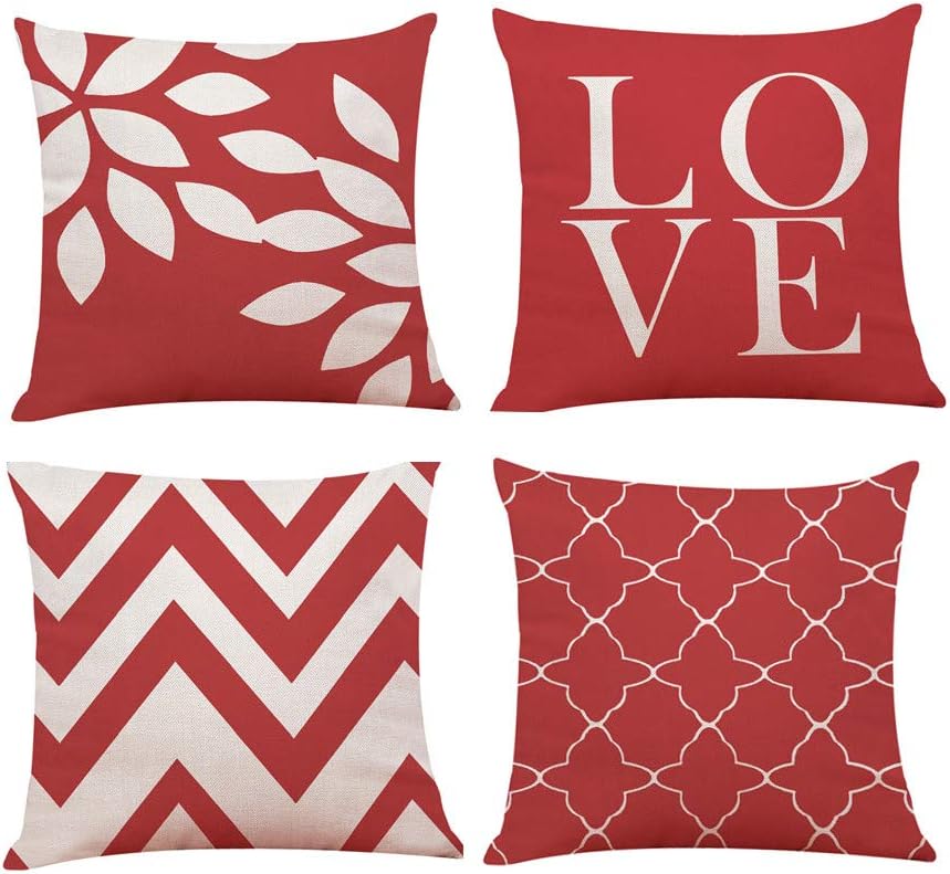 4-Pack Christmas Throw Pillowcase Decor Sofa Cushion Cover Car Tree 18"x18"