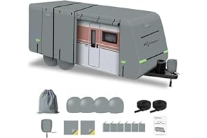 Dulepax Housse de remorque de voyage 7,3 à 7,6 m pour camping-car - Anti-déchirure - Tissu non tissé imperméable - Anti-UV, c