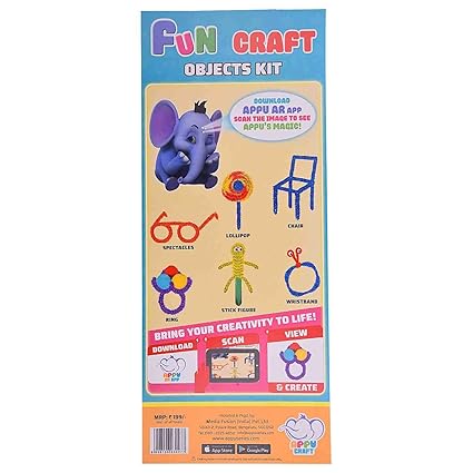 APPU Fun Craft Objects DIY Kit, Art and Craft for Kids (Scan to Learn, Play and get Creative)