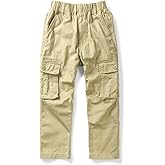 Mesinsefra Boys' Elastic Waist Cargo Pant Camouflage Cotton Casual Multi-Pockets Pull-On Pants