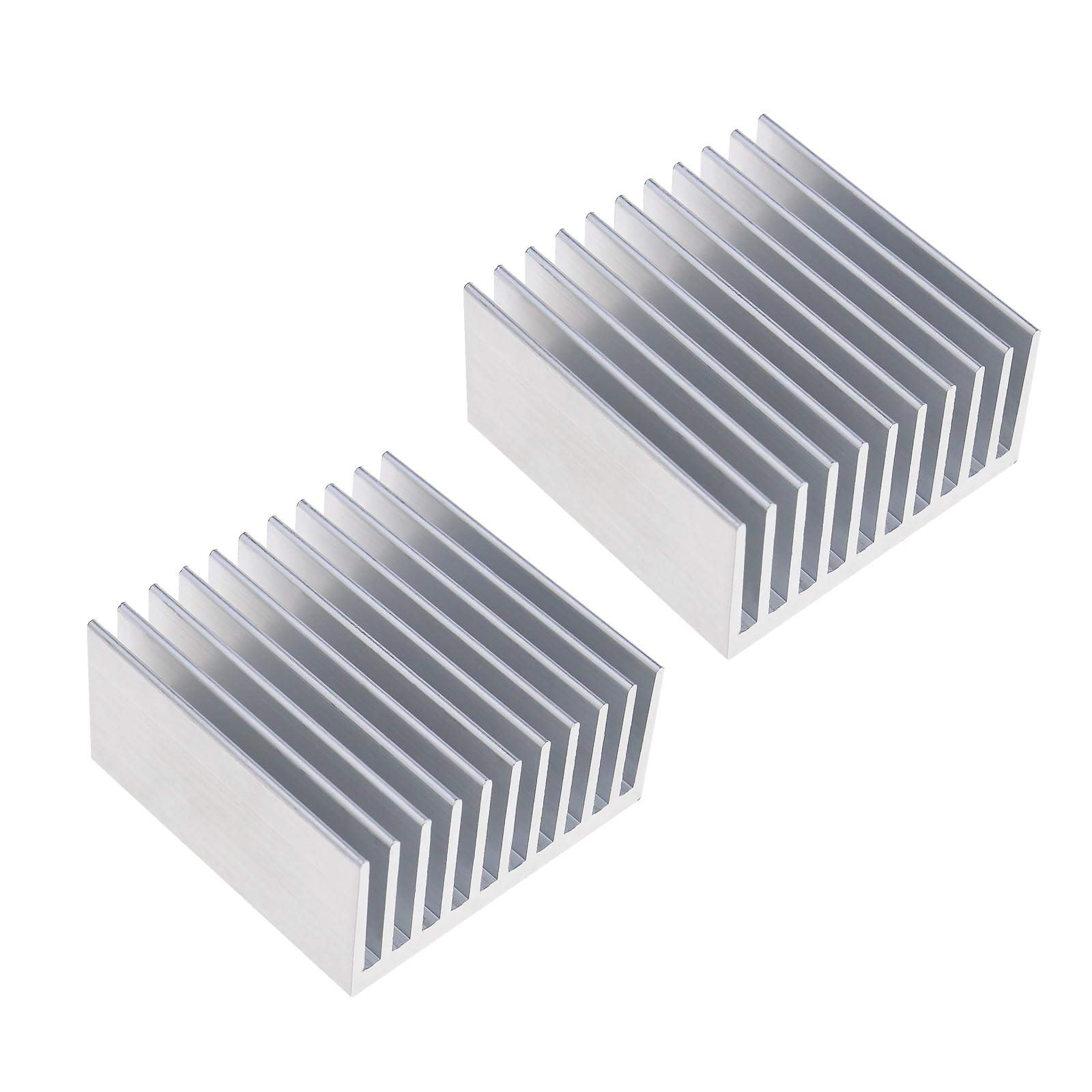 EMSea 2Pcs 40x40x20mm Aluminium Heatsink Radiator Cooler Heat Sink Silver Tone for Cooling Electronic Electrical Facilities