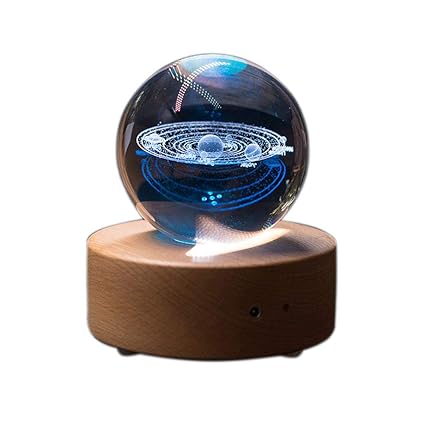 Amazoncom Fengjj 3d Solar System Model Crystal Ball 80mm