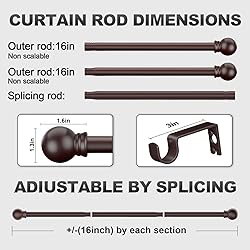 Authandis Bronze Curtain Rods for Bedroom with