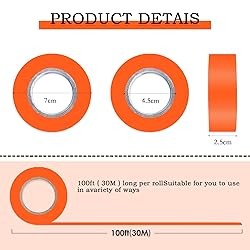6 Pack Orange Flagging Tape, Non-Adhesive Plastic