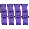 Multi-Use Airtight Empty Pill Bottles with Hinged Lids, 30 Dram Plastic Bottle Organizer for Supplements, Vitamins & Medicines, 12 Pack (Violet Translucent)
