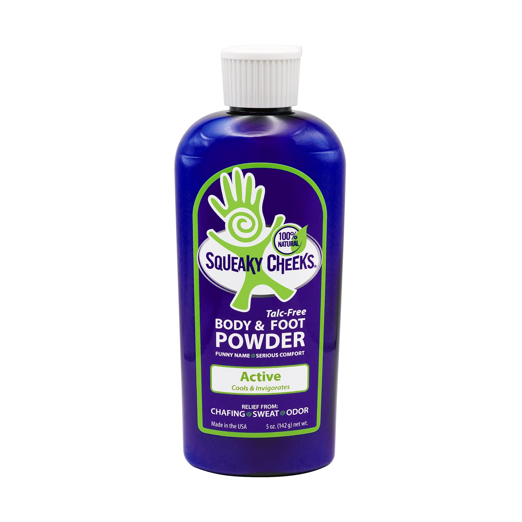 Photo 1 of Squeaky Cheeks Foot & Body Powder (5oz)- All Natural and Talc-free, Effective Relief from Chafing, Sweaty Feet and Odor. Prevents Blister, keeps Feet Dry Minty Fresh Scent