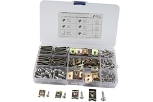 200pcs Car Modification Parts, Assorted Spire Clips Captive Fasteners Flange Self Tapping Screws Kit