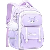 Many Rainbows Kuromi Japanese Cartoon Character Backpack School Bag Travel Bag