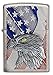 Zippo USA Flag with Eagle Brush Finish Chrome Pocket Lighter, Brushed Chrome Emblem (29508)