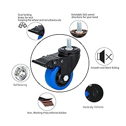 3 Inch Caster Wheels 1000Lbs Threaded Stem Casters