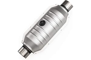 Feoie 2.5 Inch Catalytic Converter Universal 2.5" Inlet/Outle with Heat Shield and O2 Port