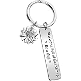 JIUSHUN Gigi Keychain Grandmother Keychain Nonna Jewelry Yaya Keychain Sunflower Grandma Keychain