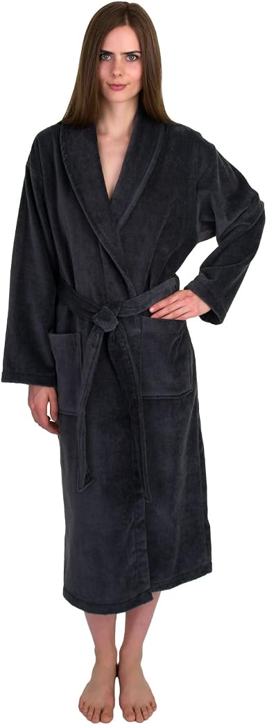 TowelSelections Damen-Bademantel Aus Baumwolle – Weicher Frottee-Wickel Mit Druckknöpfen Und Tasche, Für Bad, Pool & Spa