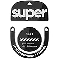 Superglide Glass Mouse Skates - Super Smooth Glide, Polished Round Edge, Super Fast Gaming Mouse Feet with Durable Sole for Logitech G Pro X Superlight2 (Type-S, Black)
