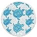 Round Baby Beach Towel | 100% Cotton | Soft Plush Material w/ Fringe Tassels | Turtle Design for Children, 3' Diameter
