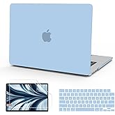 B BELK Compatible with MacBook Air 13.6 inch Case 2026 2025 2024 2023 2022 M4 M3 M2 A3240 A3113 A2681 Liquid Retina Display, Plastic Hard Shell Case + Keyboard Cover + Screen Protector, Airy Blue
