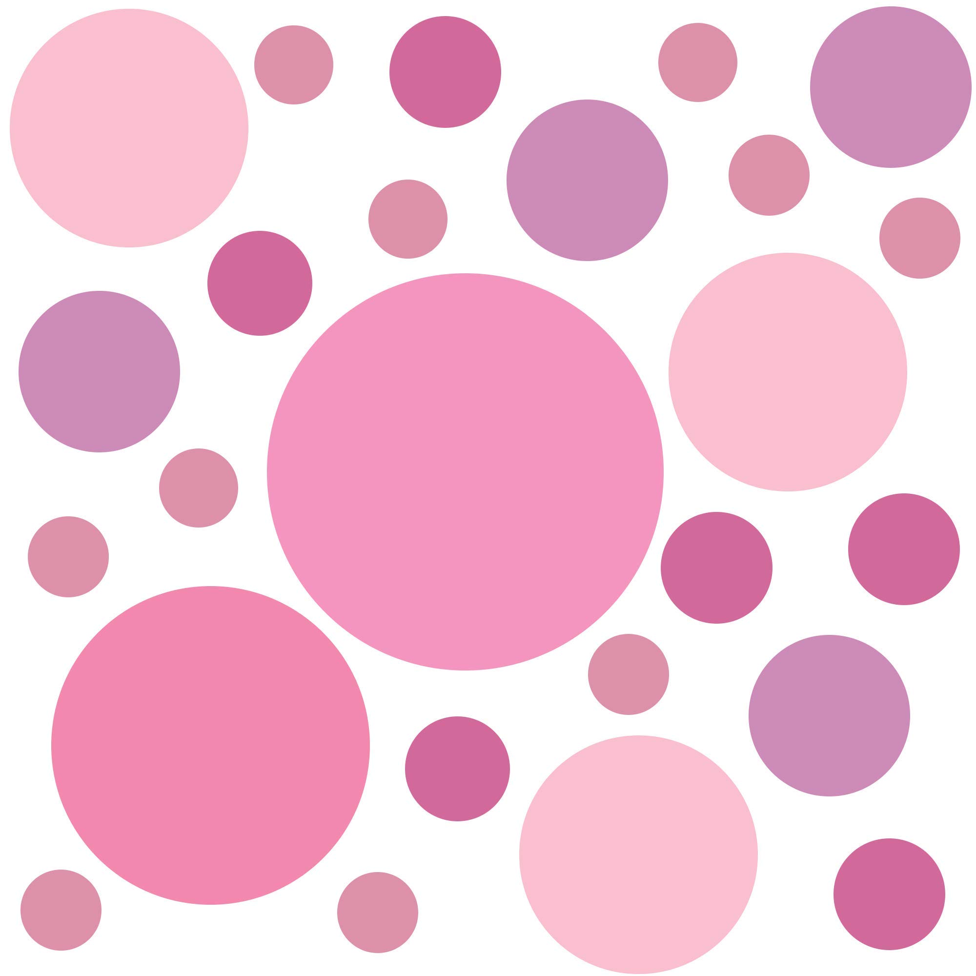 PREMYO Set of 30 Dot Wall Stickers Kids - Nursery Decor Easy to Apply - Decals for Bedrooms for Girls Boys Patell Pink — image 1