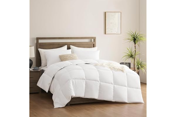 ACCURATEX Duvet Queen, Cotton Shell, 500GSM Filling,90x90 | Super Soft Down Alternative Comforter,8 Corner Tabs,Box-Stitched