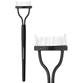 JAPONESQUE - Velvet Touch Lash Separator (0.43 x 5.79 x 1.18 inches) - Eyelash Comb Lash Separator Tool, Remove Mascara Clumps, Arc Lash Brush (Black)