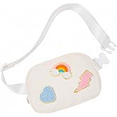 Waist Fanny Pack, Chenille Letter Belt Bag For Girls Teens Kids, Christmas Birthday Gifts For Daughter Crossbody Bag Purse,Chest Pouch for Workout Running Traveling Hiking (Beige)