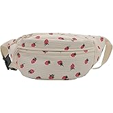 eYLun Women Crossbody Bag Fanny Pack Casual Fashion Waist Bag Chest Bag Adjustable Waist Pack for Travel Walking Running Hiking Cycling White