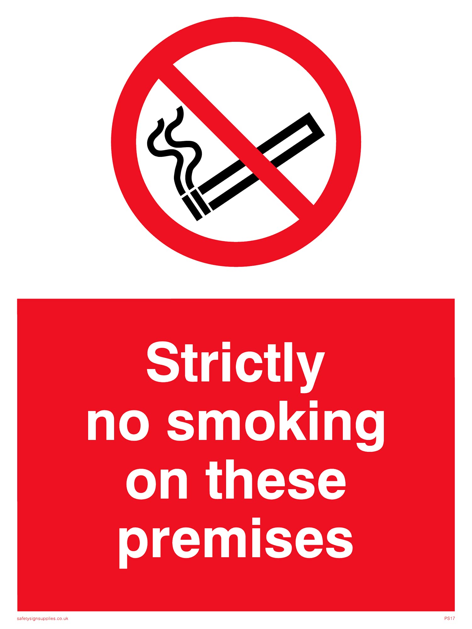Pack of five - No Smoking On Premises Sign - 150x200mm - A5P