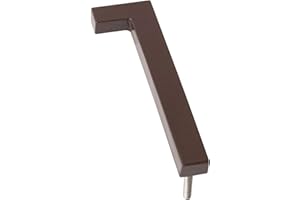 Montague Metal Products MHN-06-F-AC1-1 Solid Brushed Aluminum Modern Floating Address House Numbers, 6", Powder Coated Antique Copper