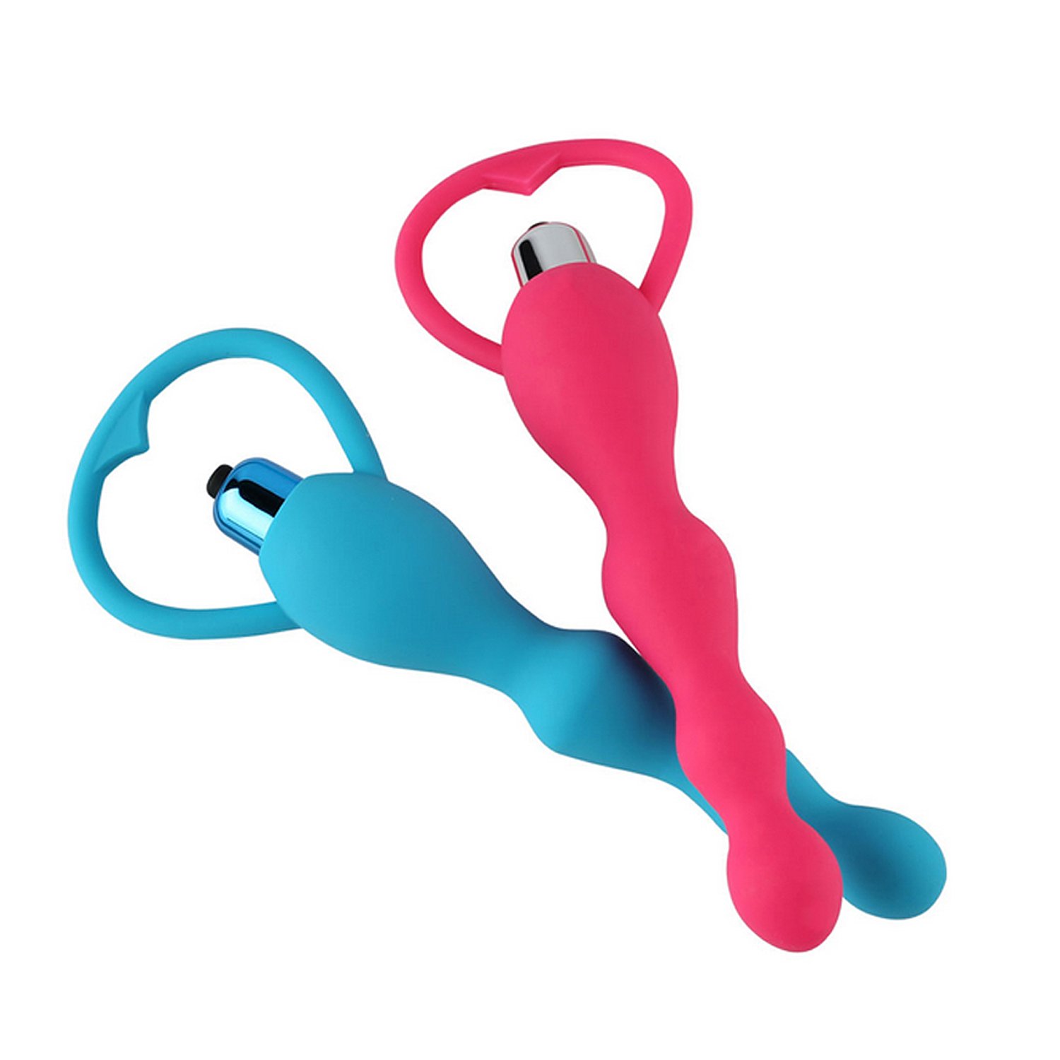 CRDC Life Unisex Safe Anal Beads Massager Silicone Anal Plug Vibrator Massager (pink)