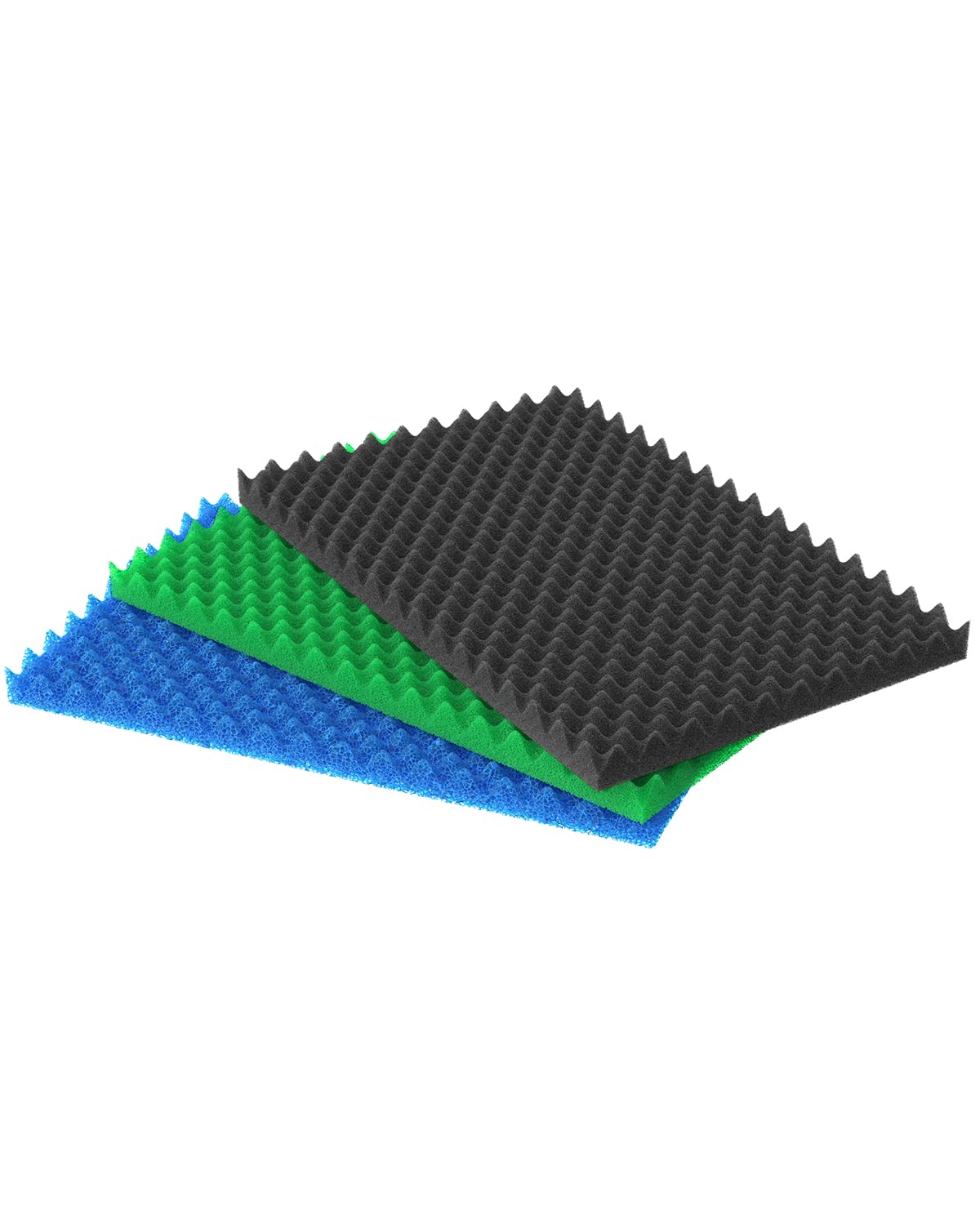 Pawfly 3 Pack Aquarium Filter Media Pad for Fish Tank Filters Aquarium Filter Media Sponge Filter Floss for Sumps Ponds Hydroponics Fine Medium Coarse Foam Floss for Water Filtration, 45cm L x 28cm W