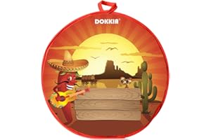 DOKKIA Tortilla Warmer Taco 12 Inch Insulated Cloth Pouch - Microwavable Use Fabric Bag to Keep Food Warm (12 Inch, Chilli Pepper Sunburst Guitar Cactus Desert)