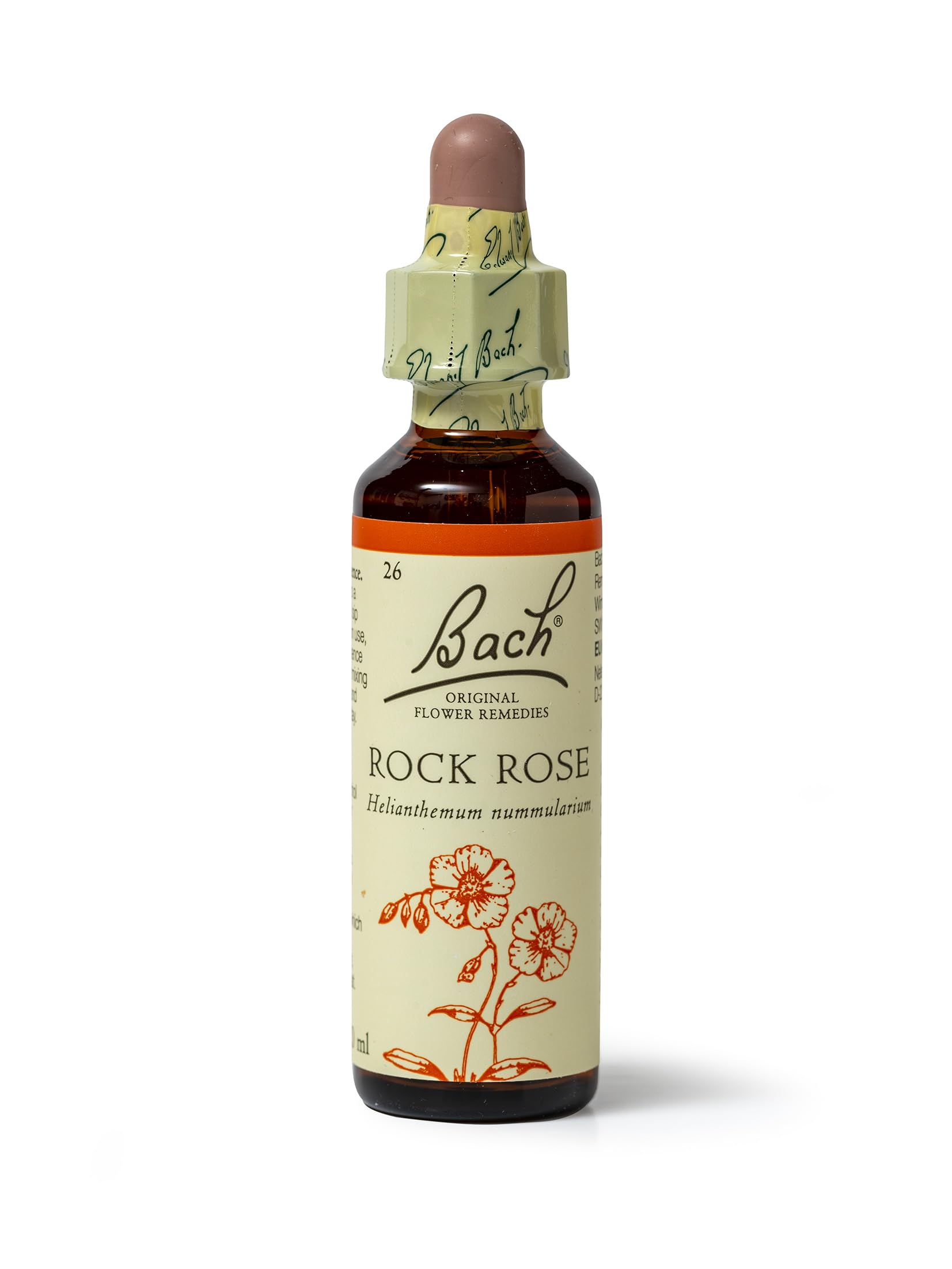 Bach Original Flower Remedies Rock Rose, Face Your Fears, Be Fearless, Emotional Wellness, Natural Flower Essence, 20ml