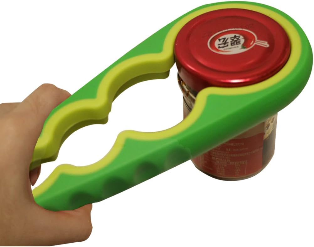 Jar Lid Opener,YTFGGY Verloble Grippers To Remove Stubborn Lids, Caps and Bottles 4 in 1 Variable Grip Sizes Designed For Small Hands, Seniors or Anyone Who Suffers From Arthritis (Green)