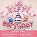 Girls Birthday Party Decorations Pink Happy Birthday Cakes Balloons Cute Pig Theme Party Balloon Decor