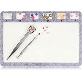 Rectangle Felt Beading Mat 3 Pcs Set Handy Tweezers with Scoop Jewelry Grabber and Individual Grids Felt Beads Design Boards Surface Flocking with Beads Tray Bead Pads for Jewelry Making Art Crafts