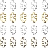 Amazon Com Newme 60pcs Puzzle Piece Charms Pendant For Diy Jewelry Wholesale Crafting Bracelet And Necklace Making Antique Silver