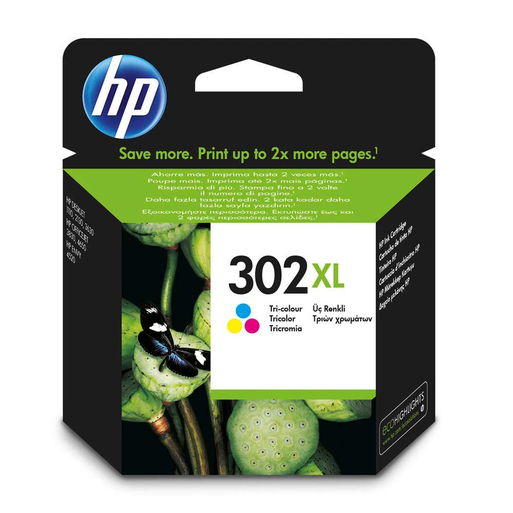 Original HP 302XL F6U67AE Colour cartridge, XL Version XL