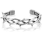 LuxGoth Stainless Steel Cuff Bracelet,Retro Gothic Punk Biker Cool Open Adjustable Cuff Bangle Bracelets Jewelry for Men Silver