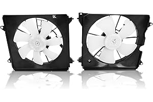 BLACKHORSE-RACING Pack of 2 Radiator Cooling Fan Assembly Compatible with Accord 2013-2017 w/Blade Motor & Shroud Replace # 386155A2A01 190155A2A01 601420
